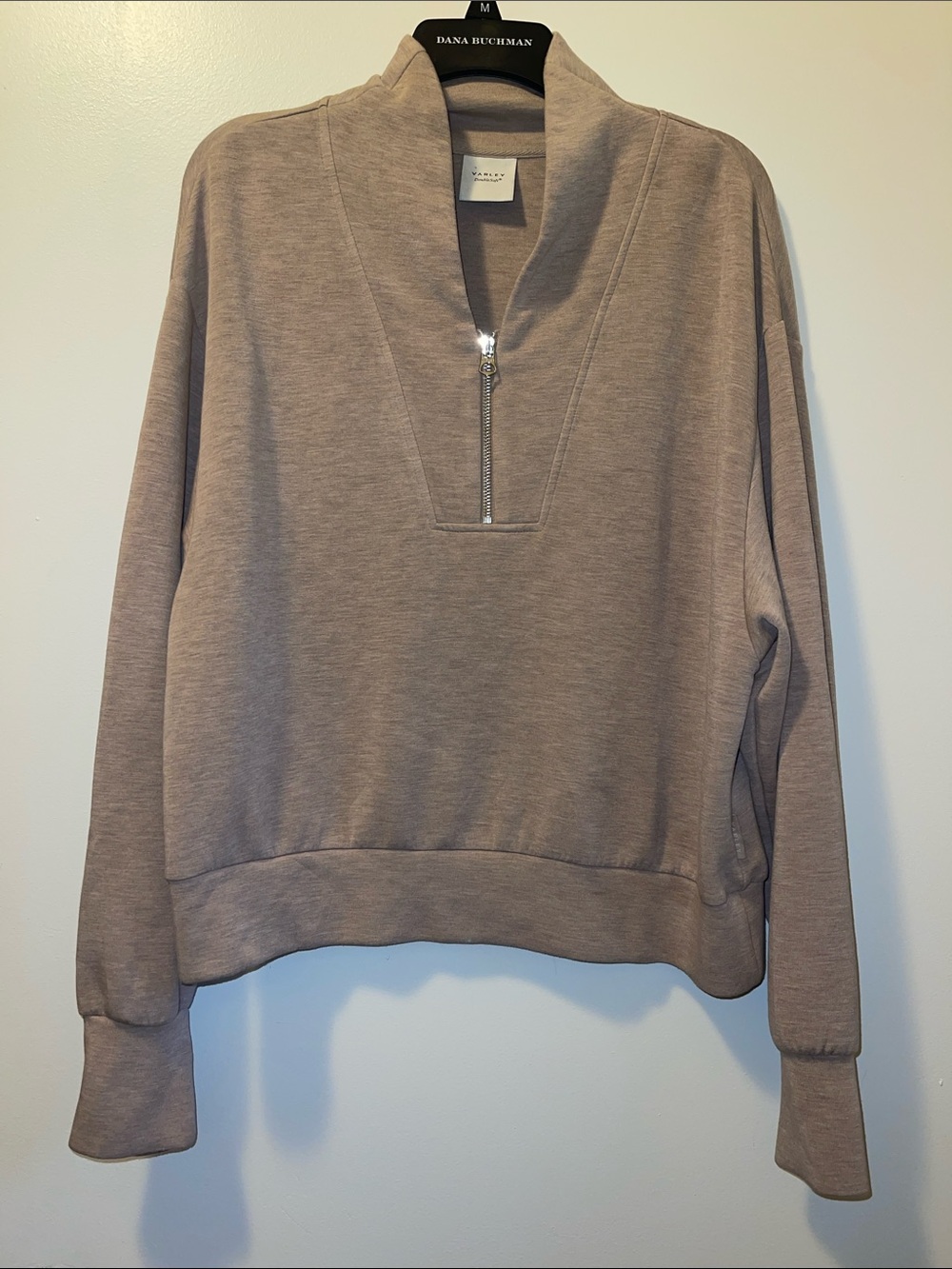 Varley DoubleSoft Davidson Half-Zip Sweat size XL Taupe